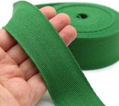 2" & 1.5" & 1.18'' & 1" Cotton Twill Tape - 10 Yards - 50+ Colors -%100 Natural 1 Inch 1.5 Inch 2 Inch Herringbone Bias Binding Cotton Tape Trim for Sewing Wrapping Craft DIY 10334 (JuniperGreen)