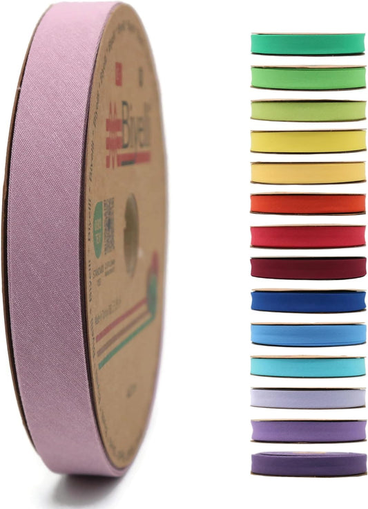 Cotton Fold Bias Tape - 3/4 Inches (20mm) Wide - 27 Yards - 65+ Colors - Single Fold Cotton Fold Bias Binding Tape for Sewing Clothing DIY (58. Rose Tint) D58