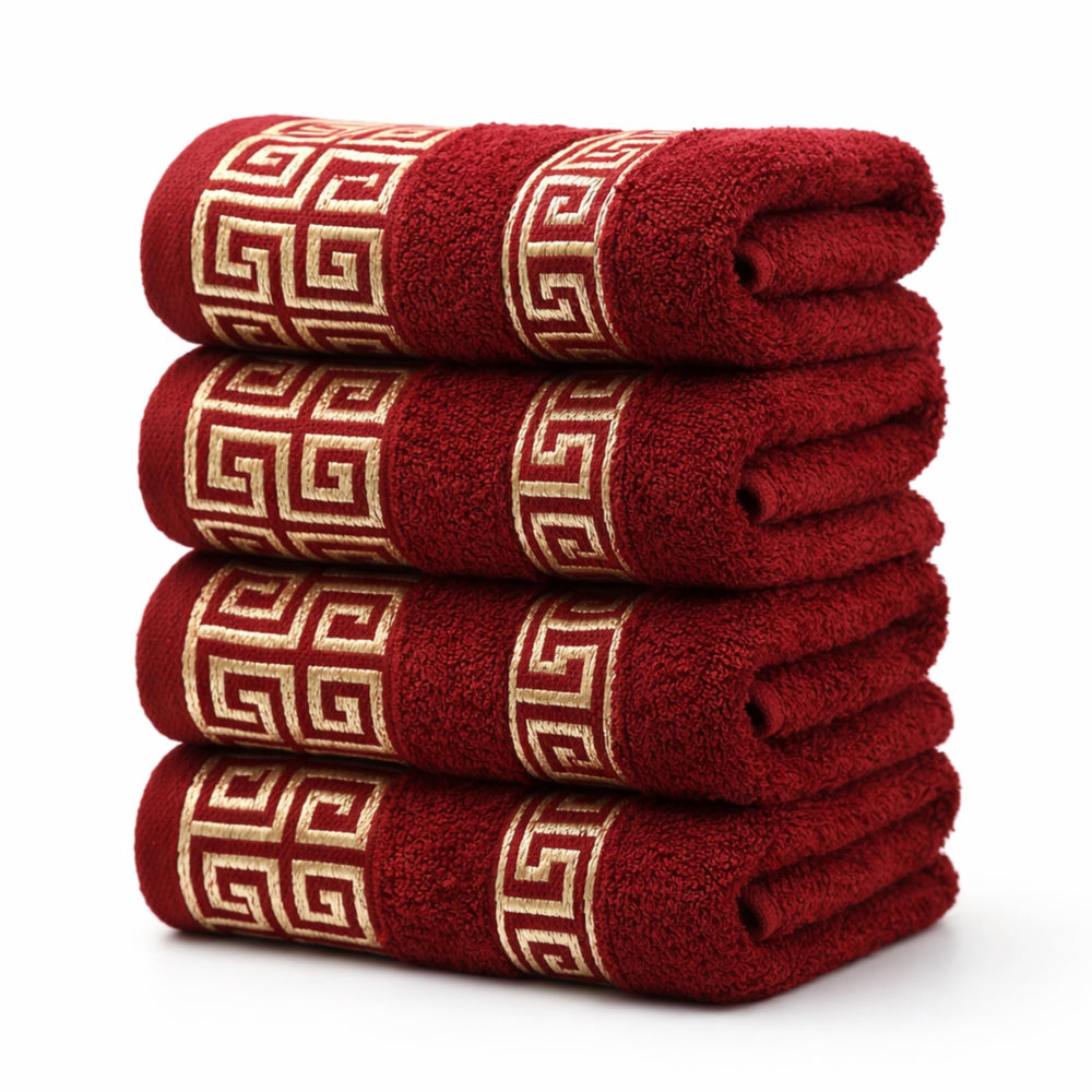 6-Piece Greek Key Towel Set — Navy