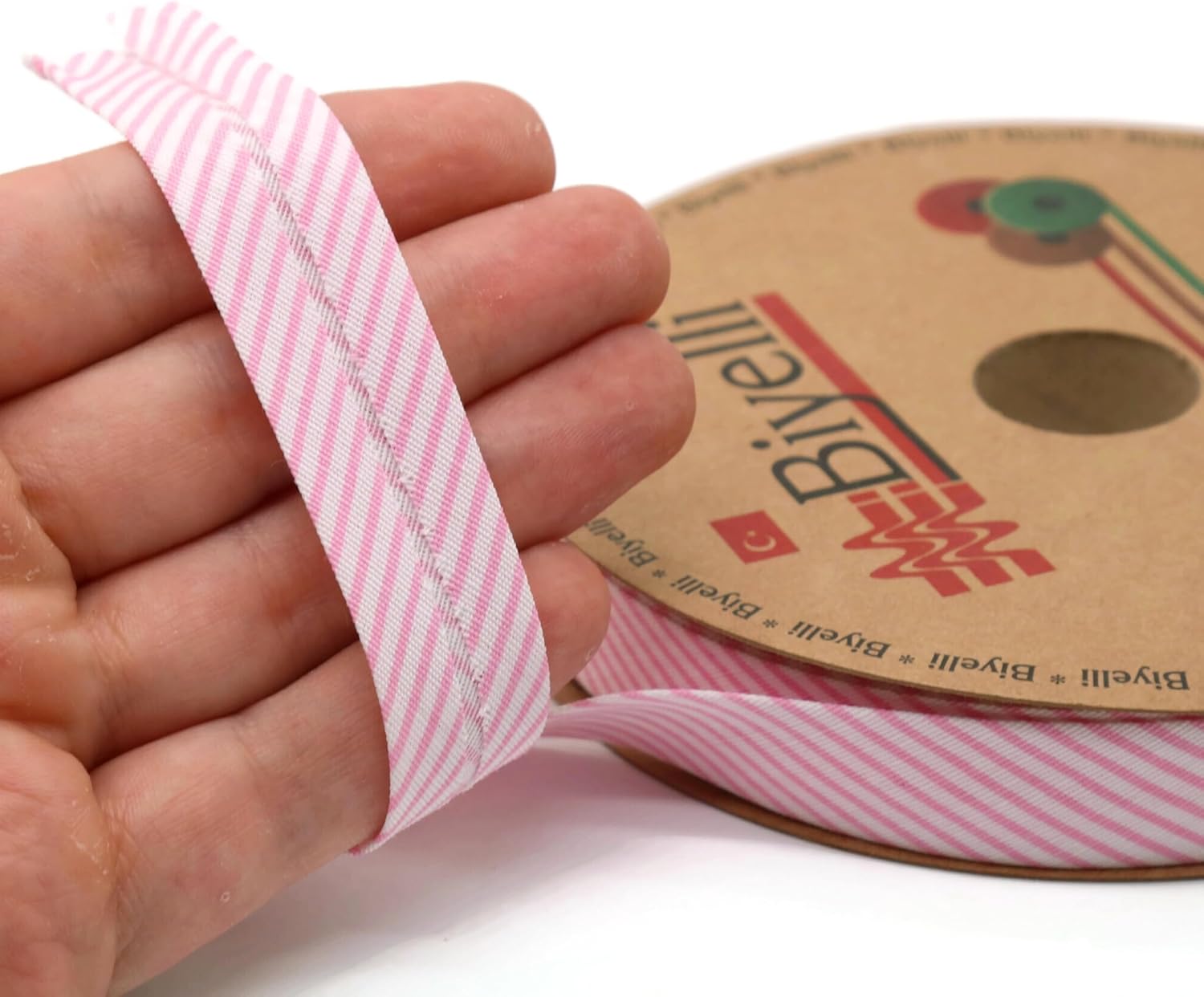 Cotton Fold Bias Binding Tape - 3/4 Inches (20mm) Wide - 27 Yards - Plaid Single Fold Cotton Fold Bias Binding Tape for Sewing Clothing DIY Pink C2