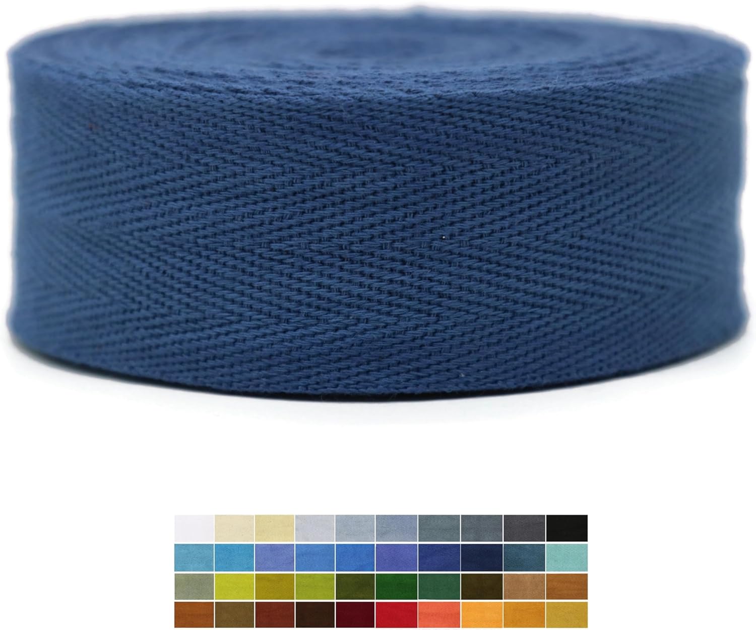 2" & 1.5" & 1.18'' & 1" Cotton Twill Tape - 10 Yards - 50+ Colors -%100 Cotton 1 Inch 1.5 Inch 2 Inch Herringbone Bias Binding Cotton Tape Trim for Sewing Wrapping Craft DIY 10384 (Admiral Blue)…