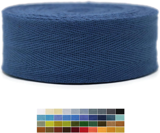 2" & 1.5" & 1.18'' & 1" Cotton Twill Tape - 10 Yards - 50+ Colors -%100 Cotton 1 Inch 1.5 Inch 2 Inch Herringbone Bias Binding Cotton Tape Trim for Sewing Wrapping Craft DIY 10384 (Admiral Blue)…