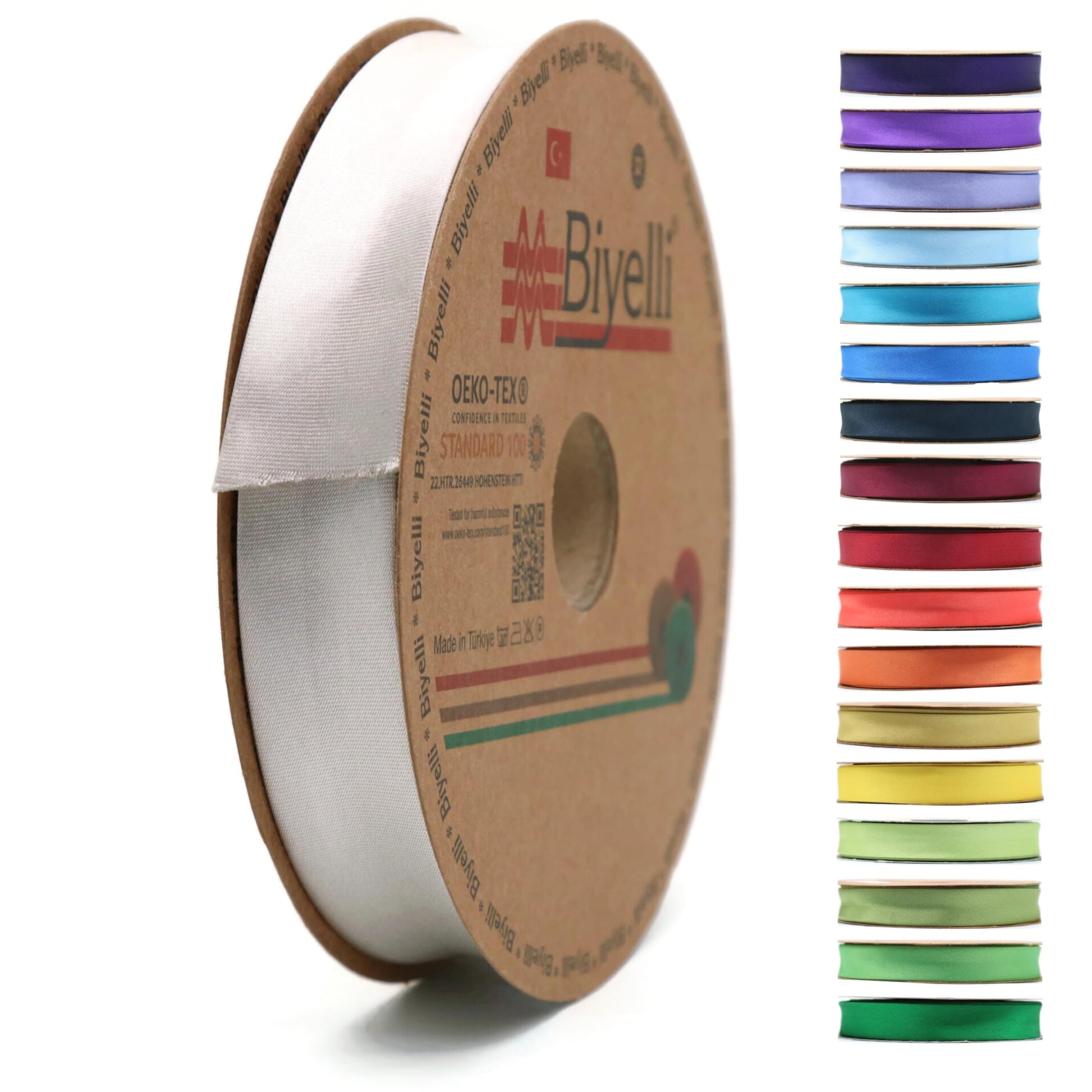 Fold Satin Bias Tape - 99+ Colors - 3/4 Inches Wide - 27 Yards - Fold Satin Binding Bias Ribbon Fabric Piping Bias Binding Tape for Sewing Clothing DIY BYS78