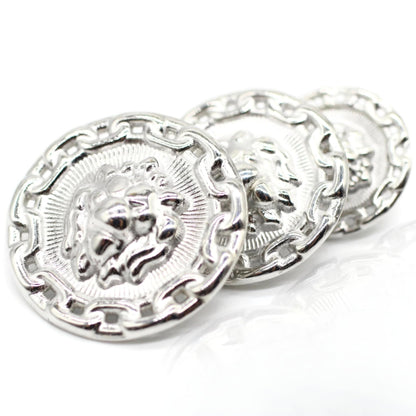 Black Metal Shank Buttons - 12 Pcs - 3 Size Options - Lion Round Metal Shank Buttons for Men Women Blazer Coat Uniform Shirt Suit and Jacket Sewing Craft DIY N2103