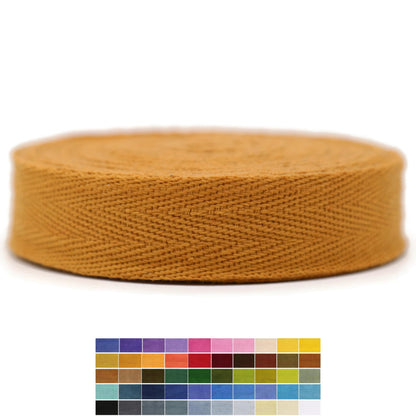 2" & 1.5" & 1.18'' & 1" Cotton Twill Tape - 10 Yards - 50+ Colors -%100 Natural Cotton 1 Inch 1.5 Inch 2 Inch Herringbone Bias Binding Cotton Tape Trim for Sewing Wrapping Craft DIY 10474 (Tawny)…