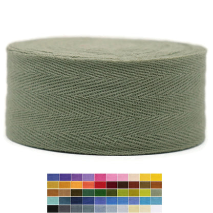 Cotton Twill Tape 1" & 1.5" & 2" - 10 Yards - 50+ Colors -%100 Natural Cotton 1 Inch 1.5 Inch 2 Inch Herringbone Bias Binding Cotton Tape Trim for Sewing Wrapping Craft DIY (Pine Green) 10314