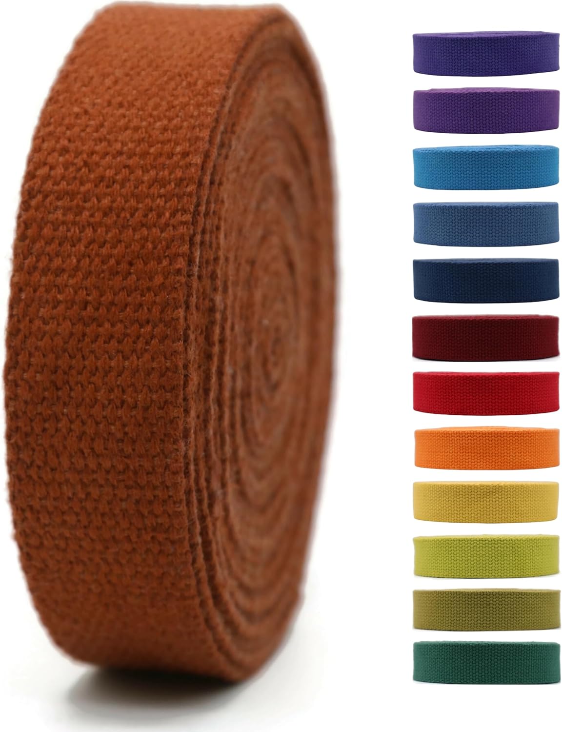 Cotton Webbing 2" &amp; 1.5'' &amp; 1" - 5 Yards - 50+ Colors -100% Natural Cotton - Turkish Woven - Heavy Duty1 Inch 1.5 Inch 2 Inch Canvas Webbing for Sewing Straps Bags Climbing Indoors Craft DIY 11475…