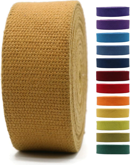 2" & 1.5'' & 1" Cotton Webbing - 5 Yards - 50+ Colors -%100 Natural Cotton - Turkish Woven - Heavy Duty 1 Inch 1.5 Inch 2 Inch Webbing for Sewing Straps Bag Climbing Indoors Craft DIY 11135…