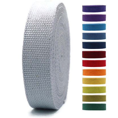 2" & 1.5'' & 1" Cotton Webbing - 5 Yards - 50+ Colors -%100 Natural Cotton - Turkish Woven - Heavy Duty 1 Inch 1.5 Inch 2 Inch Canvas Webbing for Sewing Straps Bag Climbing Indoors Craft DIY 11574