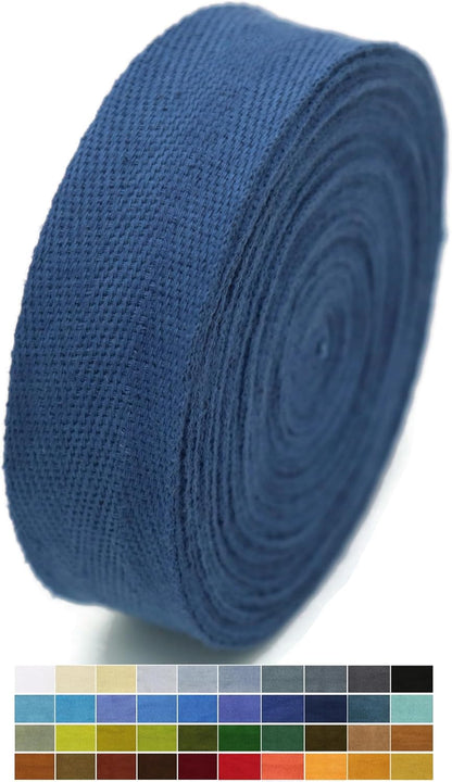 1" & 1.18" & 1.5'' & 2" Cotton Twill Tape - 10 Yards - 50+ Colors -%100 Cotton 1 Inch 1.5 Inch 2 Inch Herringbone Bias Binding Cotton Tape Trim for Sewing Wrapping Craft DIY 10382 (Admiral Blue)…