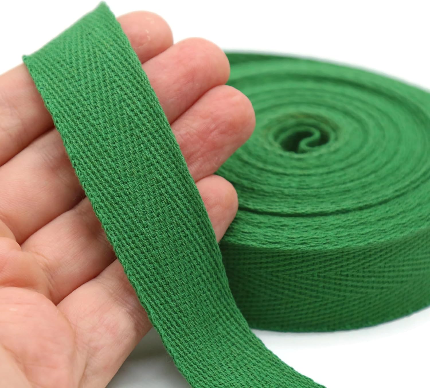 1" & 1.18" & 1.5'' & 2" Cotton Twill Tape - 10 Yards - 50+ Colors -%100 Natural 1 Inch 1.5 Inch 2 Inch Herringbone Bias Binding Cotton Tape Trim for Sewing Wrapping Craft DIY 10332 (JuniperGreen)