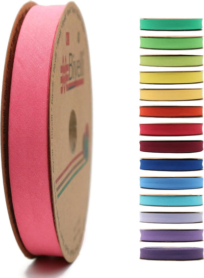Cotton Fold Bias Tape - 3/4 Inches (20mm) Wide - 27 Yards - 65+ Colors - Single Fold Cotton Fold Bias Binding Tape for Sewing Clothing DIY (50. Flamingo) D50