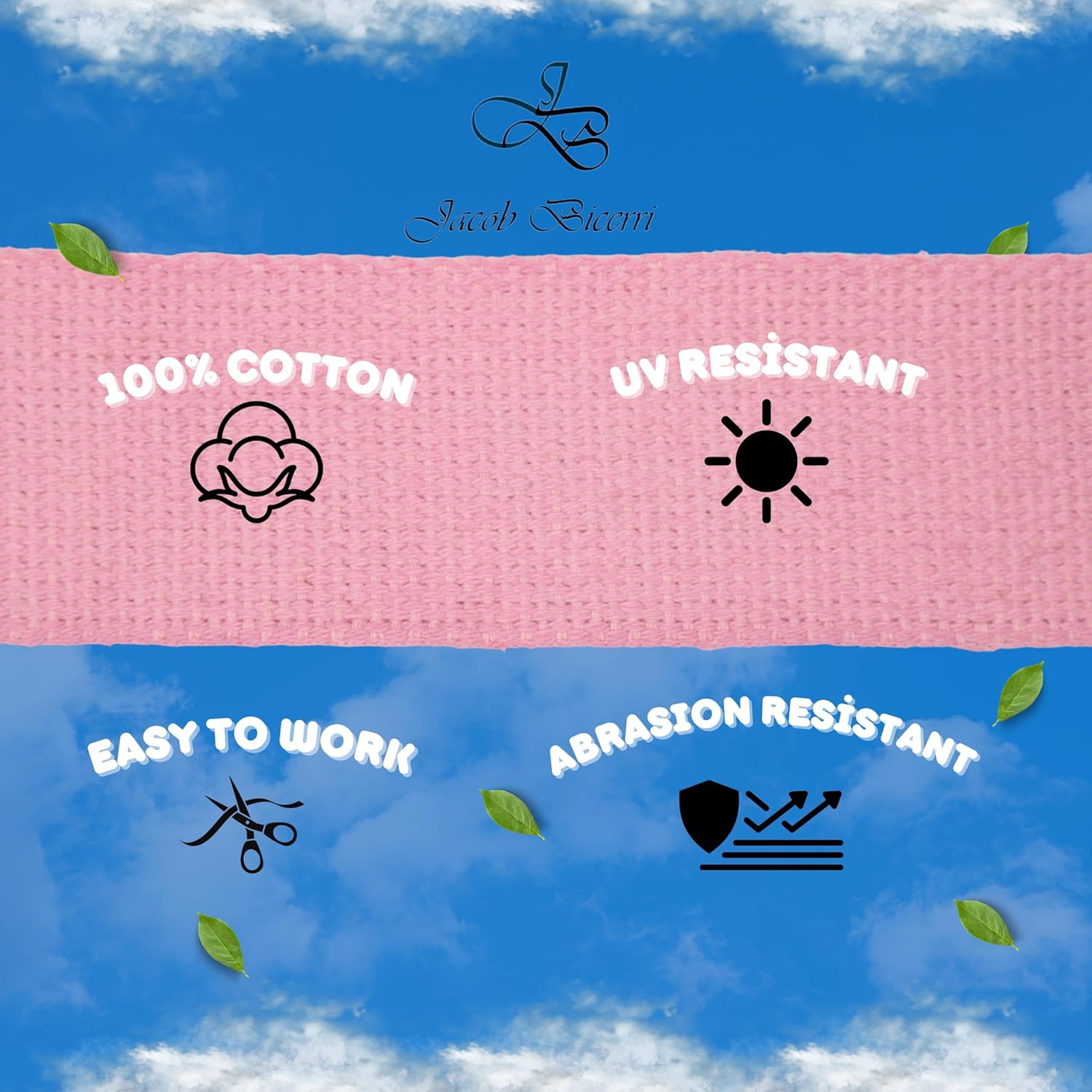 2" & 1.5'' & 1" Cotton Webbing - 5 Yards - 50+ Colors -%100 Natural Cotton - Turkish Woven - Heavy Duty 1 Inch 1.5 Inch 2 Inch Canvas Webbing for Sewing Straps Bag Climbing Indoors Craft DIY 11295…