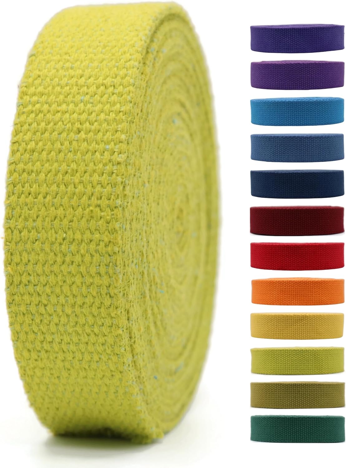 2" &amp; 1.5'' &amp; 1" Cotton Webbing - 5 Yards - 50+ Colors -100% Natural Cotton - Turkish Woven - Heavy Duty 1 Inch 1.5 Inch 2 Inch Canvas Webbing for Sewing Straps Bags Climbing Indoors Craft DIY 11296…