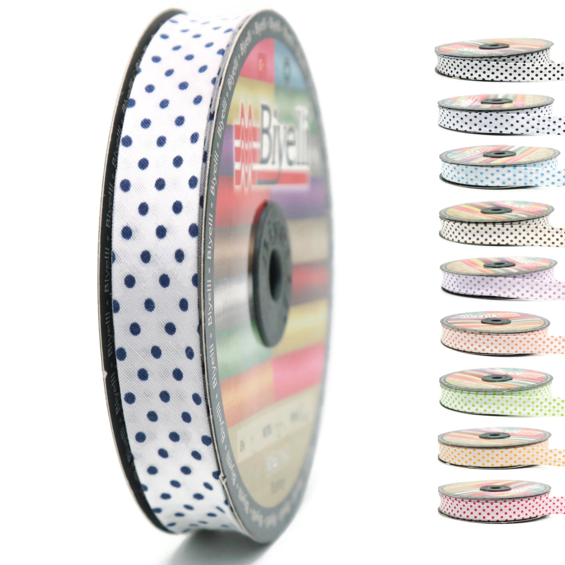 Cotton Fold Bias Binding Tape - 3/4 Inches (20mm) Wide - 27 Yards - Polka Dots Single Fold Cotton Fold Bias Binding Tape for Sewing Clothing DIY Pink B2