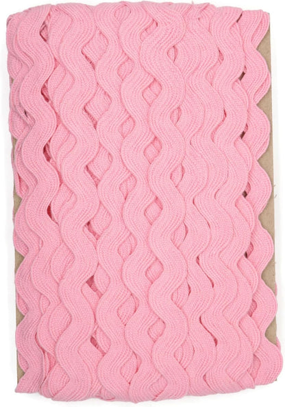100% Cotton Pink Striped Ric Rac Trim - 5 Yards - Classic Retro Wedding Decor