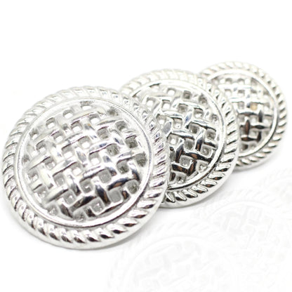 Weave Silver Metal Shank Buttons - 12 Pcs - 3 Size Options - Luxury Weave Metal Shank Buttons for Men Women Blazer Coat Uniform Shirt Suit and Jacket Sewing Craft DIY WE5243…