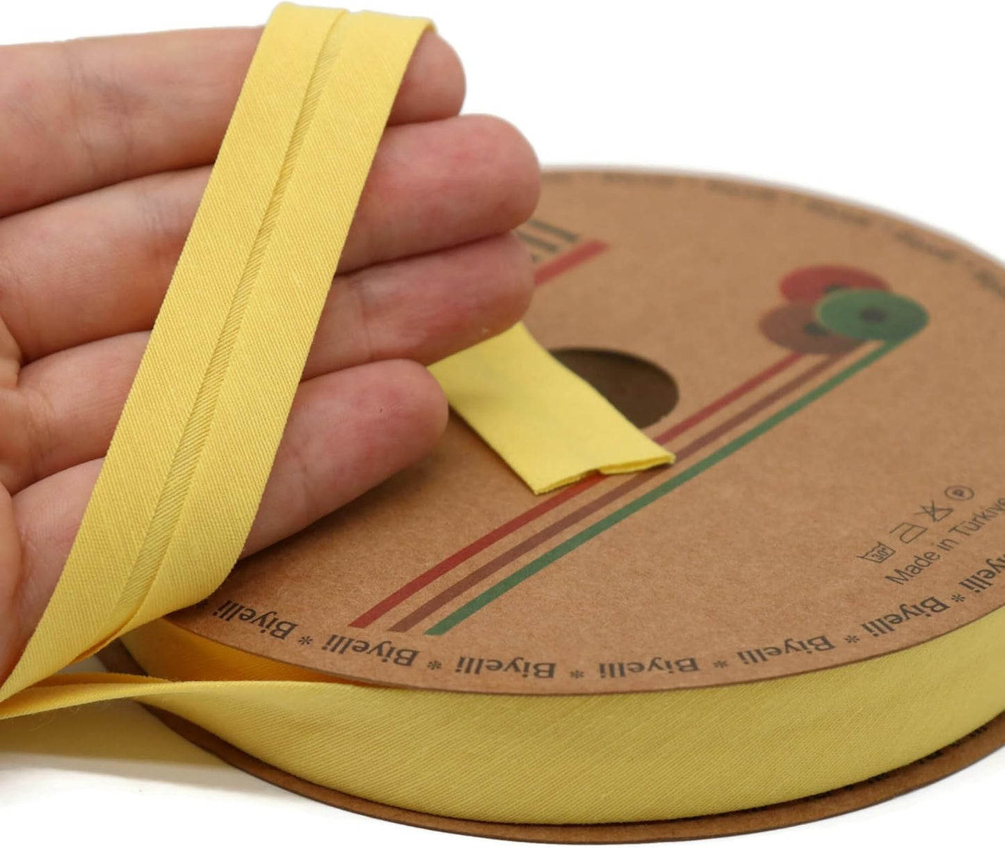 Cotton Fold Bias Tape - 3/4 Inches (20mm) Wide - 27 Yards - 65+ Colors - Single Fold Cotton Fold Bias Binding Tape for Sewing Clothing DIY (47. Light Yellow) D47