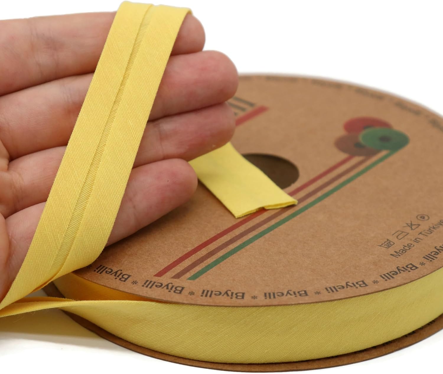 Cotton Fold Bias Tape - 3/4 Inches (20mm) Wide - 27 Yards - 65+ Colors - Single Fold Cotton Fold Bias Binding Tape for Sewing Clothing DIY (47. Light Yellow) D47