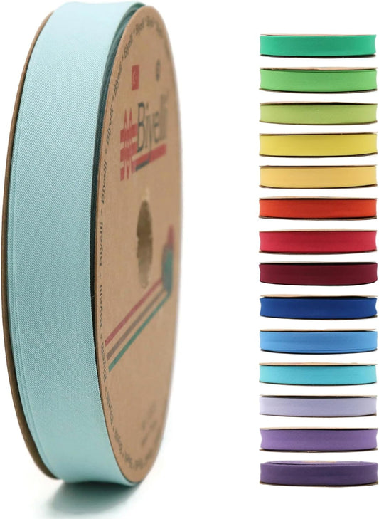 Cotton Fold Bias Tape - 3/4 Inches (20mm) Wide - 27 Yards - 65+ Colors - Single Fold Cotton Fold Bias Binding Tape for Sewing Clothing DIY (64. Arctic Blue) D64