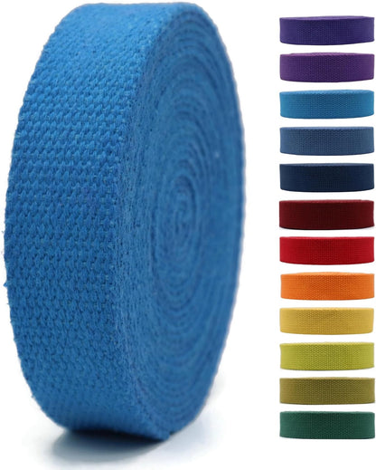 Cotton Webbing 2" &amp; 1.5'' &amp; 1" - 5 Yards - 50+ Colors -100% Natural Cotton - Turkish Woven - Heavy 1 Inch 1.5 Inch 2 Inch Canvas Webbing for Sewing Straps Bags Climbing Indoors Craft DIY 11405…