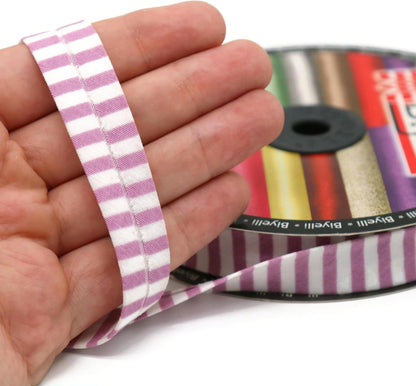 Cotton Fold Bias Binding Tape - 3/4 Inches (20mm) Wide - 27 Yards - Plaid Single Fold Cotton Fold Bias Binding Tape for Sewing Clothing DIY Lilac F7