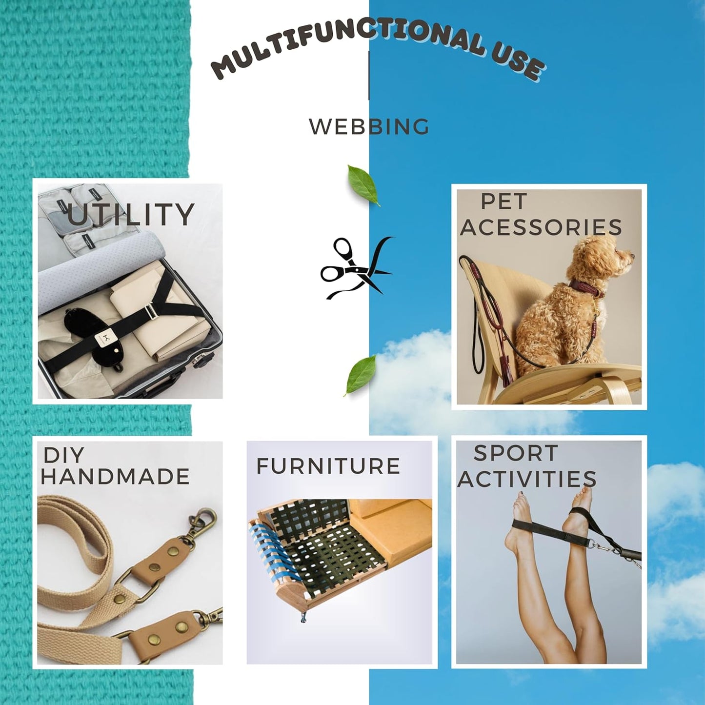 2" & 1.5'' & 1" Cotton Webbing - 5 Yards - 50+ Colors -%100 Natural Cotton - Turkish Woven - Heavy 1 Inch 1.5 Inch 2 Inch Canvas Webbing for Sewing Straps Bags Climbing Indoors Craft DIY 11275…