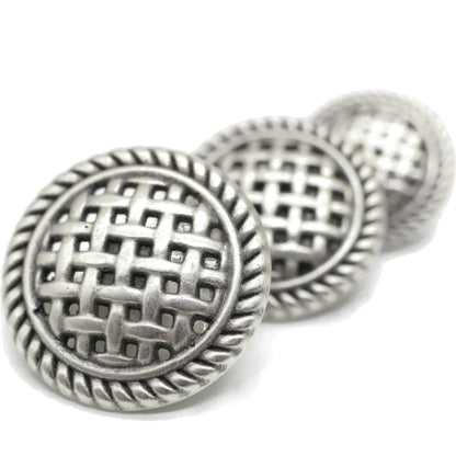 Weave Silver Metal Shank Buttons - 12 Pcs - 3 Size Options - Luxury Weave Metal Shank Buttons for Men Women Blazer Coat Uniform Shirt Suit and Jacket Sewing Craft DIY WE5243…