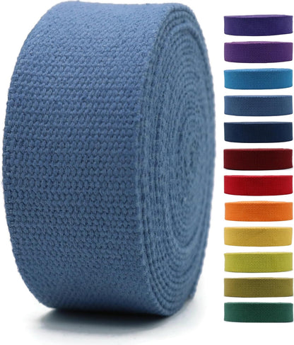 Cotton Webbing 2" & 1.5'' & 1" - 5 Yards - 50+ Colors -%100 Natural Cotton - Turkish Woven - Heavy 1 Inch 1.5 Inch 2 Inch Canvas Webbing for Sewing Straps Bags Climbing Indoors Craft DIY 11395…