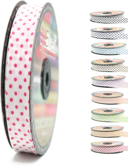 Cotton Fold Bias Binding Tape - 3/4 Inches (20mm) Wide - 27 Yards - Polka Dots Single Fold Cotton Fold Bias Binding Tape for Sewing Clothing DIY Pink B2