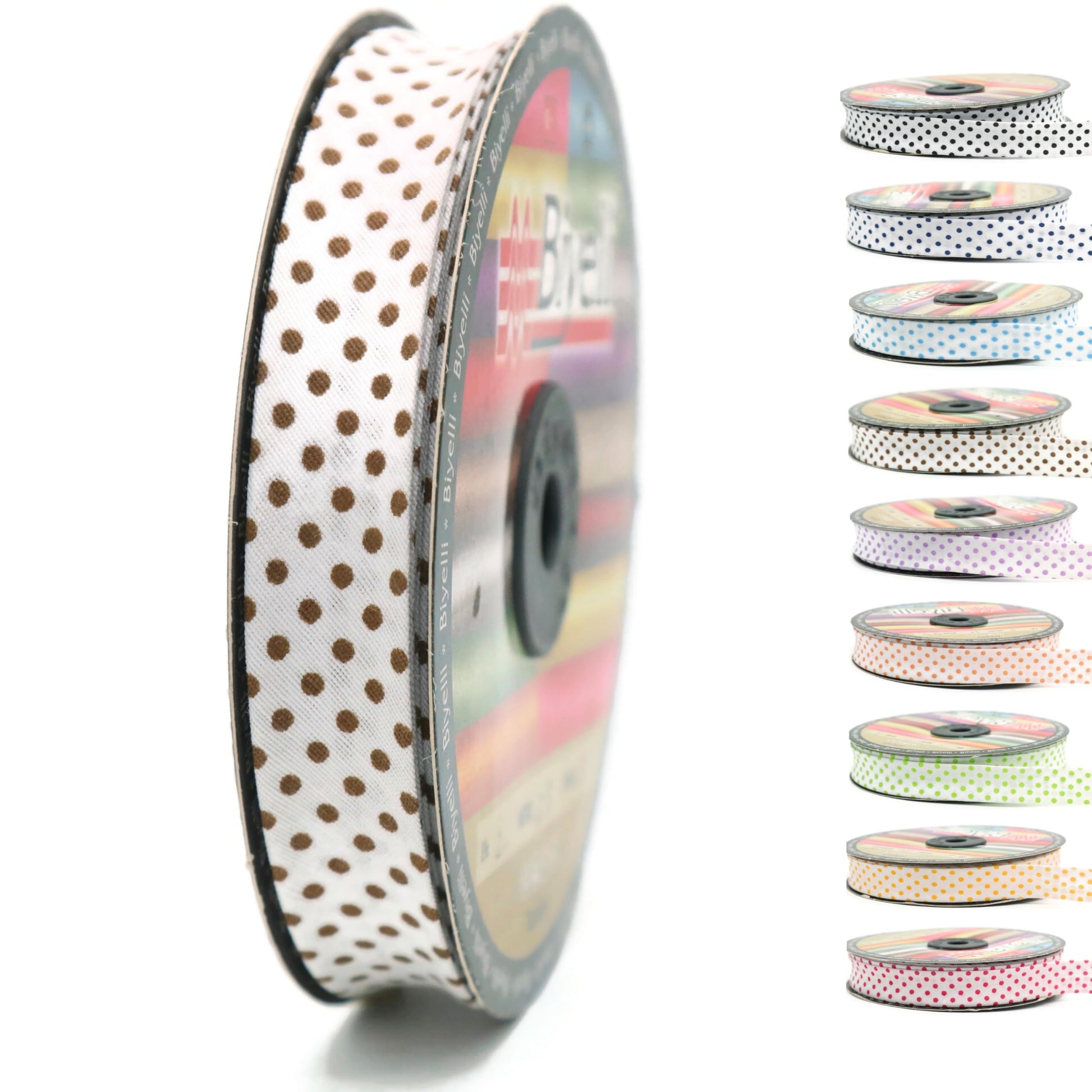 Cotton Fold Bias Binding Tape - 3/4 Inches (20mm) Wide - 27 Yards - Polka Dots Single Fold Cotton Fold Bias Binding Tape for Sewing Clothing DIY Orange B6