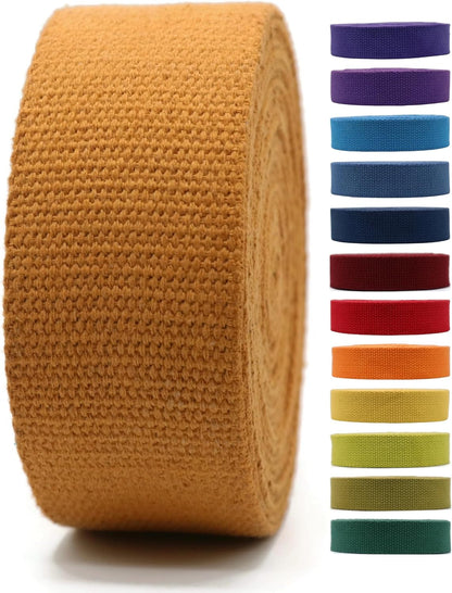 2" & 1.5'' & 1" Cotton Webbing - 5 Yards - 50+ Colors -%100 Natural Cotton - Turkish Weave - Heavy Duty 1 Inch 1.5 Inch 2 Inch Webbing for Sewing Straps Wrapping Climbing Indoors Craft DIY 111455…