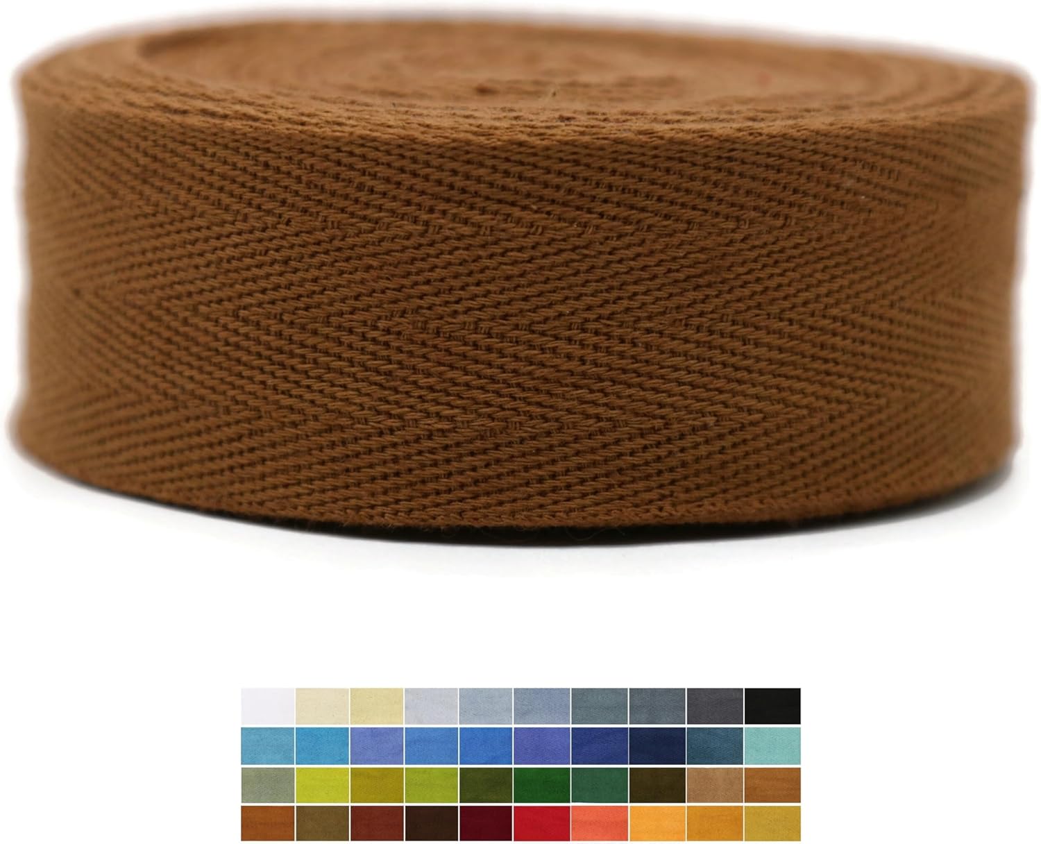 2" & 1.5" & 1.18'' & 1" Cotton Twill Tape - 10 Yards - 50+ Colors -%100 Natural Cotton 1 Inch 1.5 Inch 2 Inch Herringbone Bias Binding Cotton Tape Trim for Sewing Wrapping Craft DIY 10464 (Caramel)…
