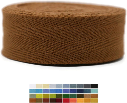 2" & 1.5" & 1.18'' & 1" Cotton Twill Tape - 10 Yards - 50+ Colors -%100 Natural Cotton 1 Inch 1.5 Inch 2 Inch Herringbone Bias Binding Cotton Tape Trim for Sewing Wrapping Craft DIY 10464 (Caramel)…