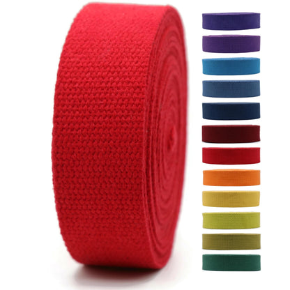 2" & 1.5'' & 1" Cotton Webbing - 5 Yards - 50+ Colors -%100 Natural Cotton - Turkish Weave - Heavy Duty 1 Inch 1.5 Inch 2 Inch Webbing for Sewing Straps Wrapping Climbing Indoors Craft DIY 11175…