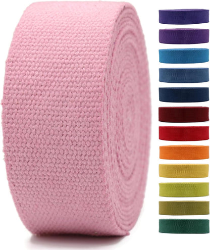 2" & 1.5'' & 1" Cotton Webbing - 5 Yards - 50+ Colors -%100 Natural Cotton - Turkish Woven - Heavy Duty 1 Inch 1.5 Inch 2 Inch Canvas Webbing for Sewing Straps Bag Climbing Indoors Craft DIY 11295…