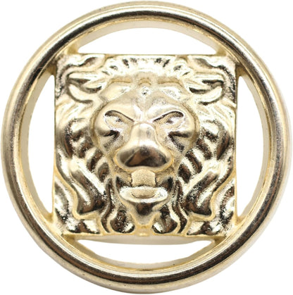 Lion Gold Metal Shank Buttons - 12 Pcs - 4 Size Options - Luxury Lion Round Wave Metal Shank Buttons for Men Women Blazer Coat Uniform Shirt Suit and Jacket Sewing Craft DIY LN4933…
