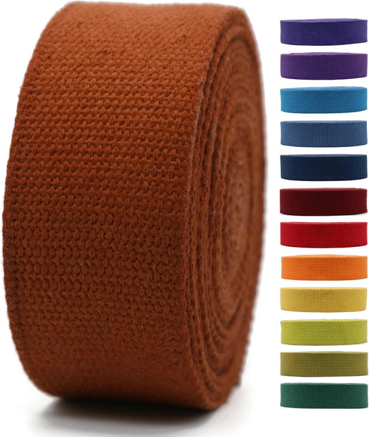 Cotton Webbing 2" & 1.5'' & 1" - 5 Yards - 50+ Colors -%100 Natural Cotton - Turkish Woven - Heavy Duty1 Inch 1.5 Inch 2 Inch Canvas Webbing for Sewing Straps Bags Climbing Indoors Craft DIY 11475…