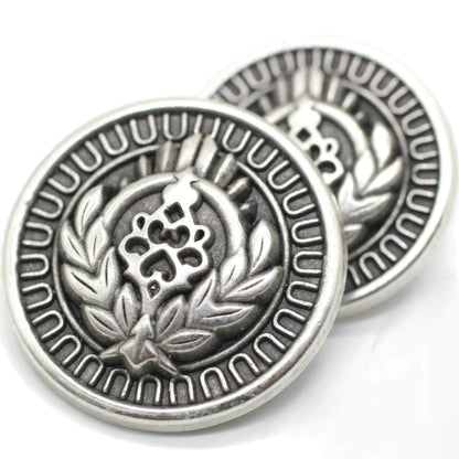 Bronze Metal Shank Buttons - 12 Pcs - 3 Size Options - Luxury Floral Rome Round Wave Metal Shank Buttons Bronze for Men Women Blazer Coat Uniform Shirt Suit and Jacket Sewing Craft DIY N18602