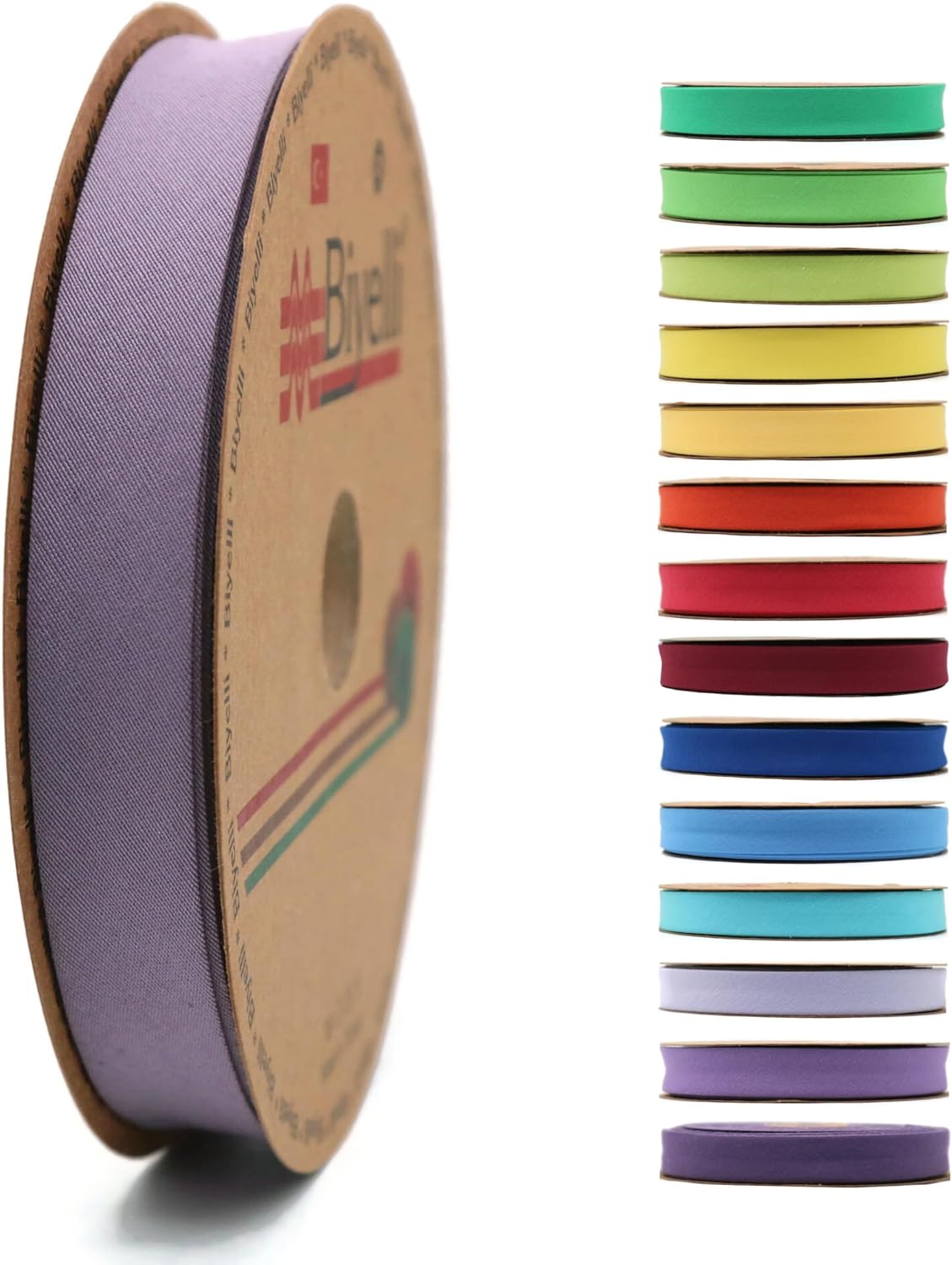 Cotton Fold Bias Tape - 3/4 Inches (20mm) Wide - 27 Yards - 65+ Colors - Single Fold Cotton Fold Bias Binding Tape for Sewing Clothing DIY (36. Med Purple) D36