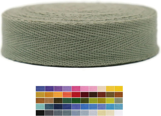1" & 1.18" & 1.5'' & 2" Cotton Twill Tape - 10 Yards - 50+ Colors -%100 Natural Cotton 1 Inch 1.5 Inch 2 Inch Herringbone Bias Binding Cotton Tape Trim for Sewing Wrapping Craft DIY 10282(MutedSage)…