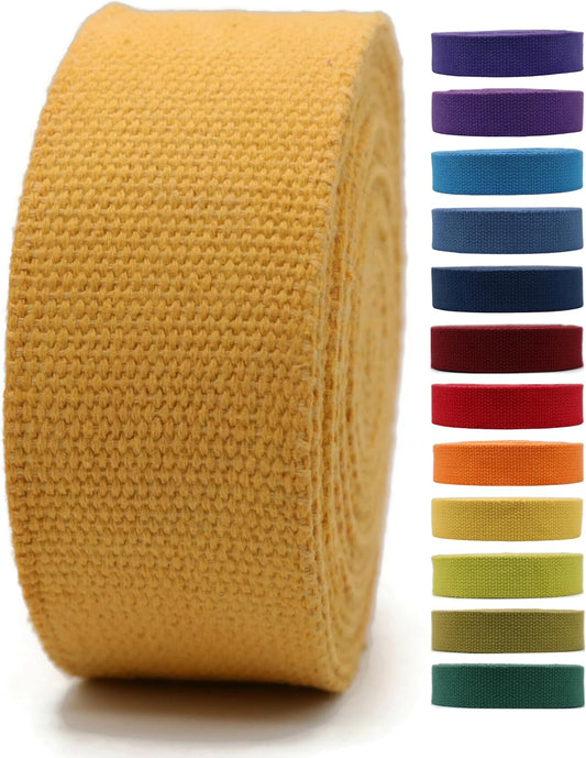 2" & 1.5'' & 1" Cotton Webbing - 5 Yards - 50+ Colors -%100 Natural Cotton - Turkish Woven - Heavy Duty 1 Inch 1.5 Inch 2 Inch Webbing for Sewing Straps Bag Climbing Indoors Craft DIY 11125…