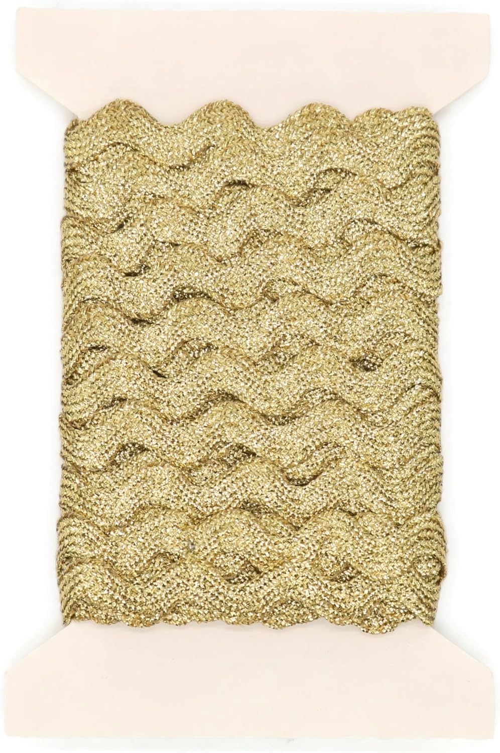 Glitter RIC Rac Trim - 3/8 Inch (10mm) - 5 Yards - Gold Wave Bending Fringe Trim Glitter Lace Ribbon RIC Rac Trim for Sewing Clothes Gift Wrapping Home Party Decoration GL0305