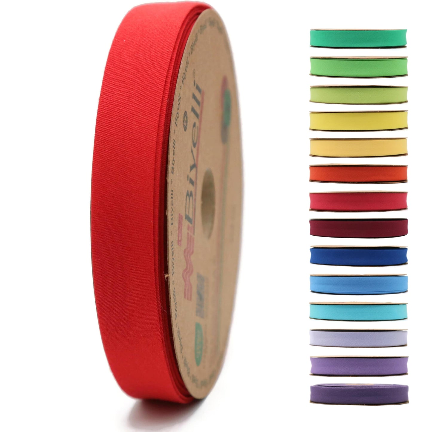 Cotton Fold Bias Tape - 3/4 Inches (20mm) Wide - 27 Yards - 65+ Colors - Single Fold Cotton Fold Bias Binding Tape for Sewing Clothing DIY (05. Brick Red) D05