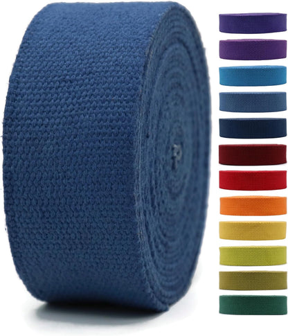 Cotton Webbing 2" & 1.5'' & 1" - 5 Yards - 50+ Colors -%100 Natural Cotton - Turkish Woven - Heavy 1 Inch 1.5 Inch 2 Inch Canvas Webbing for Sewing Straps Bags Climbing Indoors Craft DIY 11415…