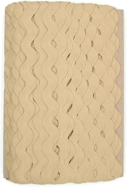 Cotton RIC Rac Trim - 3/4 Inch - 27 Yards - Wave Bending Fringe Trim Cotton Lace Ribbon RIC Rac Trim for Sewing Clothes Gift Wrapping Home Party Decoration CTR0214, Mink