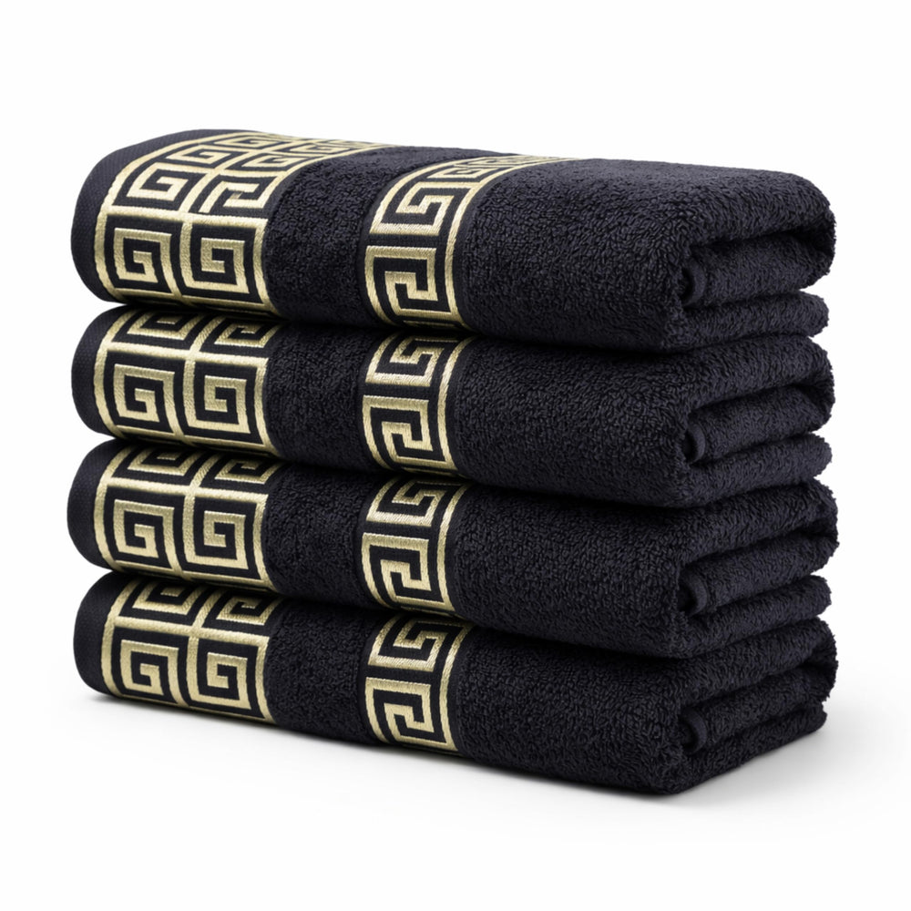 Greek Key Washcloth Set of 4 — Navy