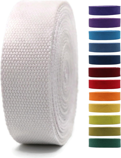2" &amp; 1.5'' &amp; 1" Cotton Webbing - 5 Yards - 50+ Colors -100% Natural Cotton - Turkish Woven - Heavy Duty 1 Inch 1.5 Inch 2 Inch Canvas Webbing for Sewing Straps Bags Climbing Indoors Craft DIY 116055…