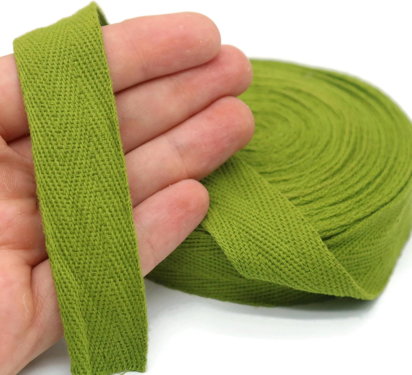 Cotton Twill Tape 1" & 1.5'' & 2" - 10 Yards - 50+ Colors -%100 Natural Cotton 1 Inch 1.5 Inch 2 Inch Herringbone Bias Binding Cotton Twill Tape Trim for Sewing Wrapping Craft DIY (Pine Green) 10312