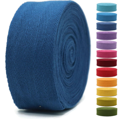 1" & 1.18" & 1.5' & 2" Cotton Herringbone Bias Binding Tape - 10 Yards - Maldives Green - 100% Natural Cotton - Craft & Sewing